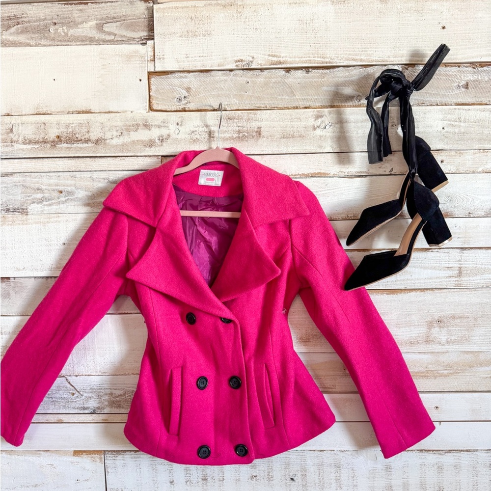 Women's Pink Double-Breasted Jacket